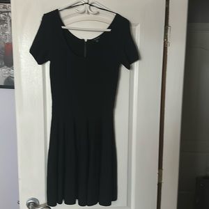 Black short sleeve form fitting dress